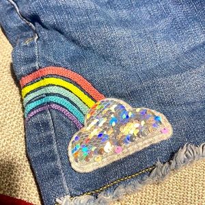 Cat and Jack Rainbow flip sequin shorts - girls 10 we cutoffs short EUC